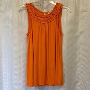 Michael Kors Orange Embroidered Tank Too